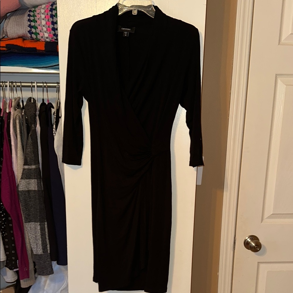 Elegant Black 3/4 Long Sleeve Dress